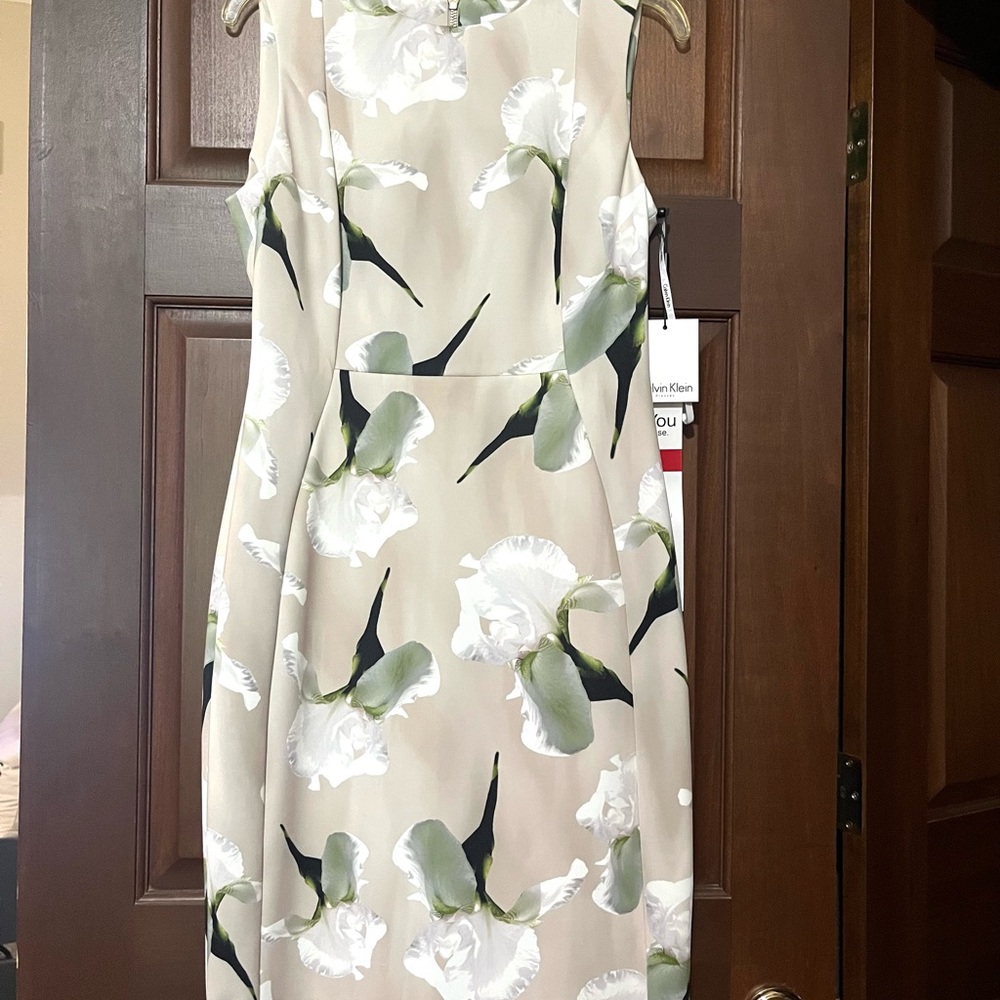 Calvin Klein Beige Floral Midi Dress